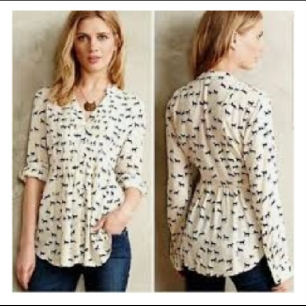 Anthropologie horse button down top - Picture 2 of 4